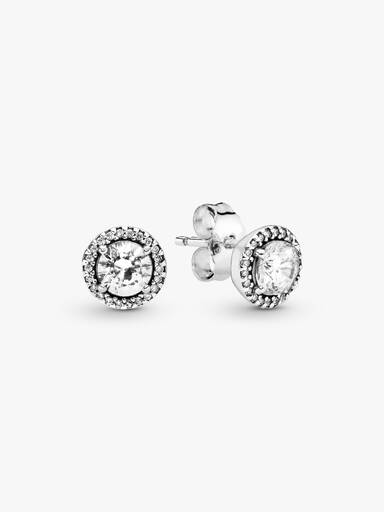 Round Sparkle Stud Earrings - Image 2