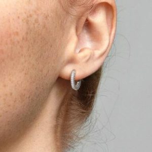 Pavé Heart Hoop Earrings