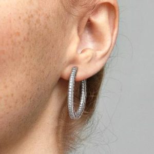 Sparkle and Hearts Hoop Earrings