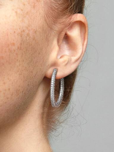 Sparkle and Hearts Hoop Earrings