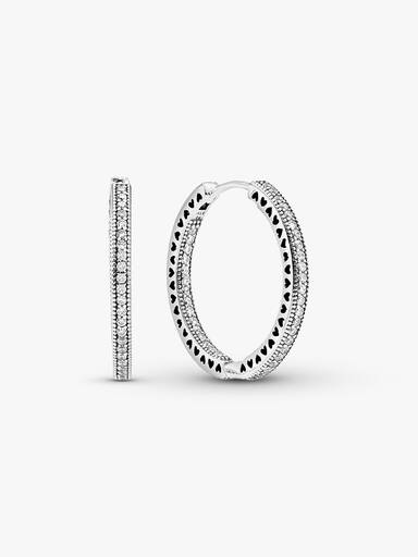 Sparkle and Hearts Hoop Earrings - Image 2