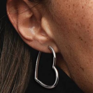 Asymmetrical Heart Hoop Earrings