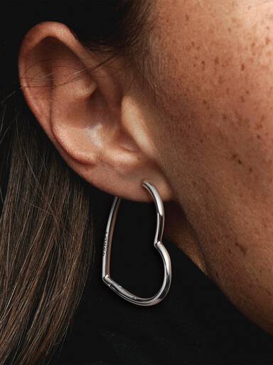 Asymmetrical Heart Hoop Earrings