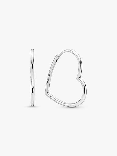 Asymmetrical Heart Hoop Earrings - Image 2
