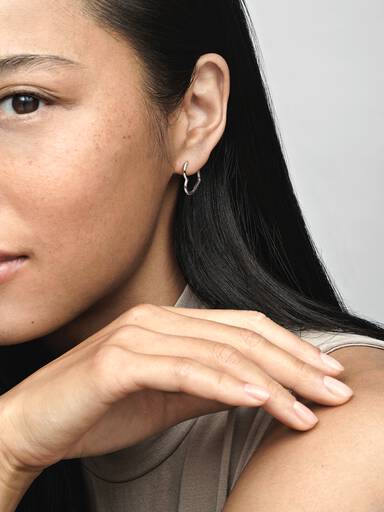 Asymmetrical Heart Hoop Earrings - Image 3