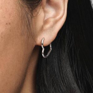 Asymmetrical Heart Hoop Earrings