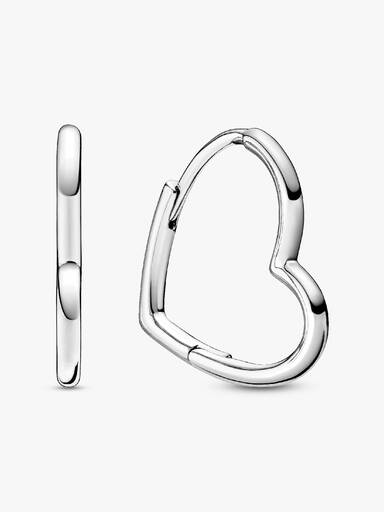 Asymmetrical Heart Hoop Earrings - Image 2