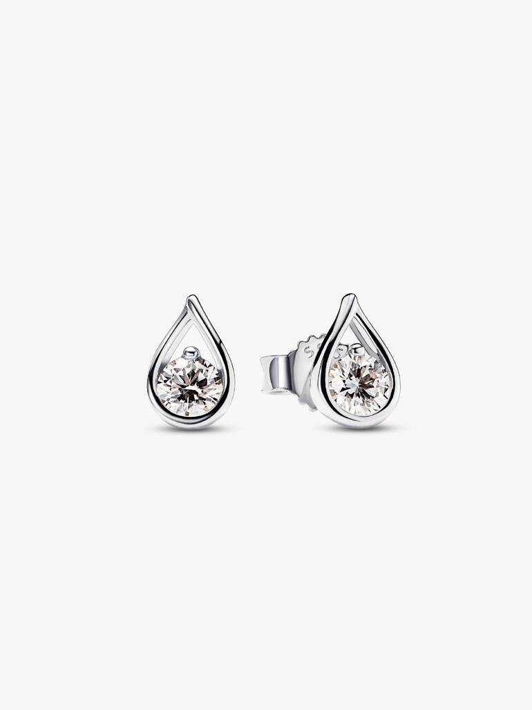 Pandora Infinite Sterling Silver Lab-grown Diamond Earrings - Image 2