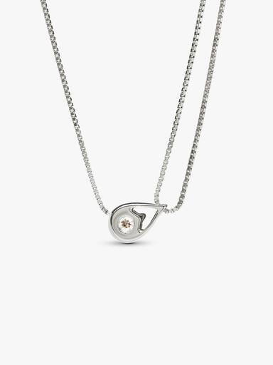 FINAL SALE - Pandora Infinite 14k White Gold Lab-grown Diamond Double Chain Collier Necklace - Image 4