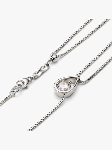 FINAL SALE - Pandora Infinite 14k White Gold Lab-grown Diamond Double Chain Collier Necklace - Image 5