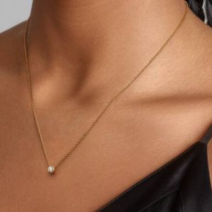 Pandora Era Bezel 14k Gold Lab-grown Diamond Pendant Necklace
