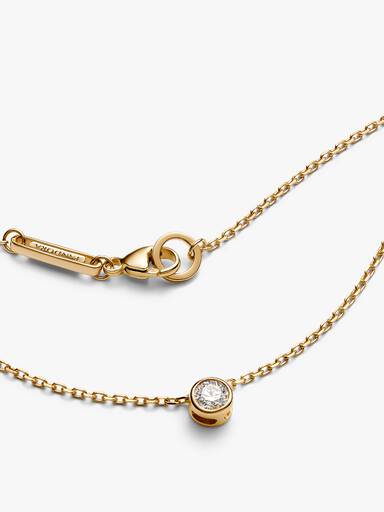 Pandora Era Bezel 14k Gold Lab-grown Diamond Pendant Necklace - Image 4