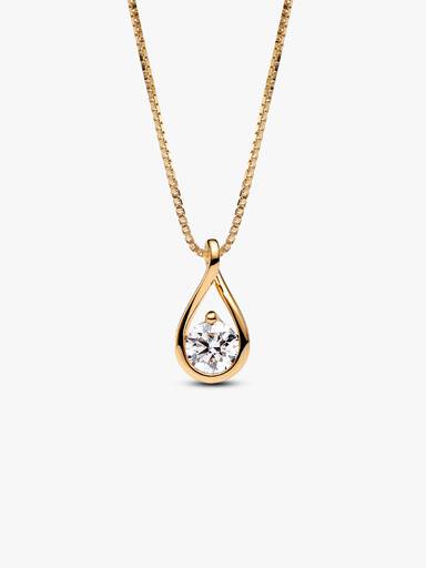 Pandora Infinite 14k Gold Lab-grown Diamond Pendant Necklace - Image 2