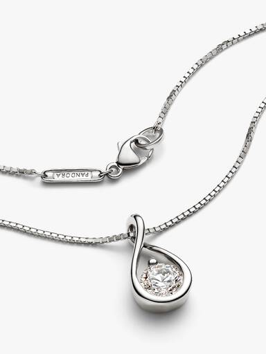 Pandora Infinite 14k White Gold Lab-grown Diamond Pendant Necklace - Image 5