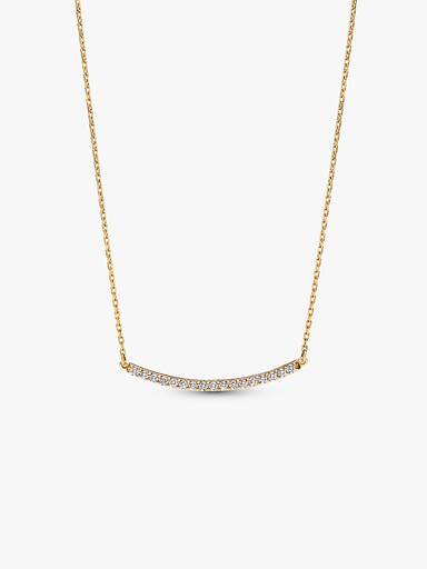 Pandora Era 14k Gold Lab-grown Diamond Pavé Bar Necklace - Image 2