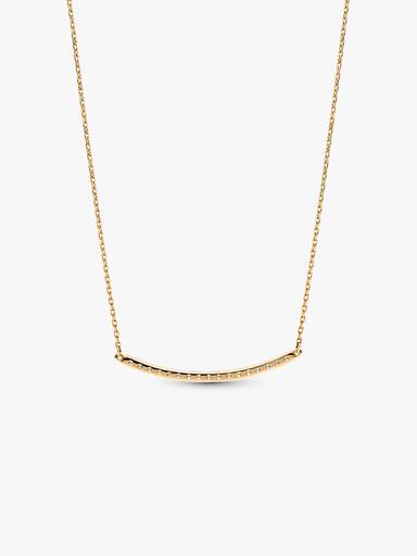 Pandora Era 14k Gold Lab-grown Diamond Pavé Bar Necklace - Image 5