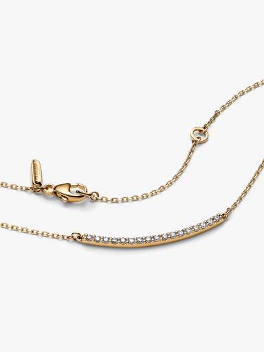 Pandora Era 14k Gold Lab-grown Diamond Pavé Bar Necklace - Image 3