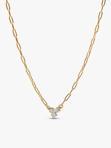 Lab-Grown Diamond Cluster Paperclip Necklace & Bracelet Set - Image 2