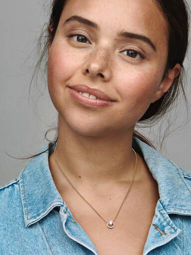Sparkling Round Halo Pendant Collier Necklace - Image 3