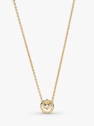 Sparkling Round Halo Pendant Collier Necklace - Image 4