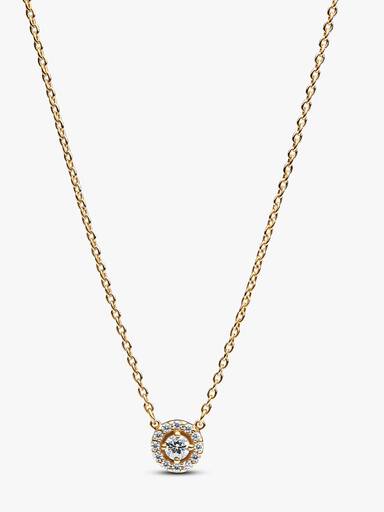 Round Pavé Halo Pendant Necklace - Image 2