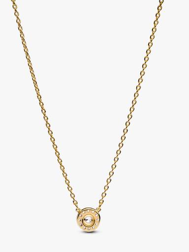 Round Pavé Halo Pendant Necklace - Image 4