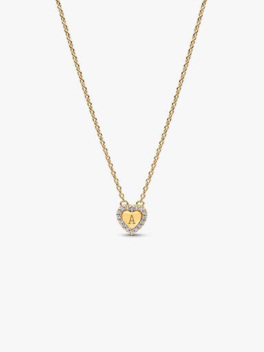 Engravable Heart Halo Collier Necklace - Image 3