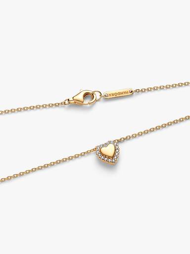 Engravable Heart Halo Collier Necklace - Image 5