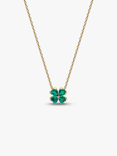 Green Lucky Little Clover Necklace & Earring Set - Image 2