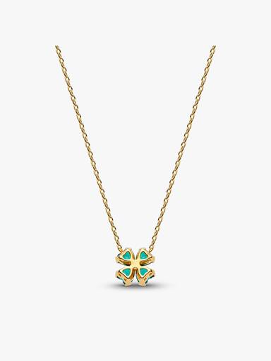 Green Lucky Clover Pendant Necklace - Image 6