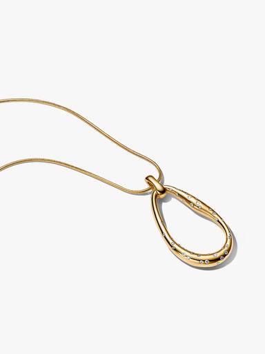 Organically Shaped Stone-Set Statement Pendant Necklace - Image 2