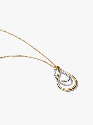 Two-Tone Double Pendant Necklace - Image 2