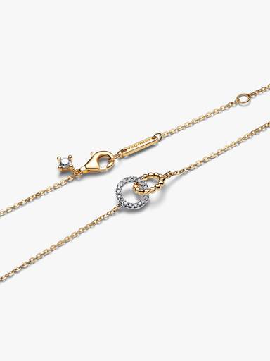 Beads & Pavé Interlocking Circles Necklace - Image 6