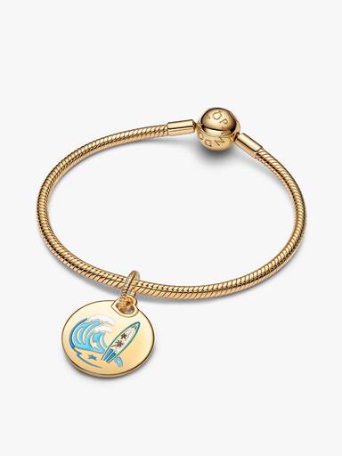 Surfing Round Tag Dangle Charm - Image 3