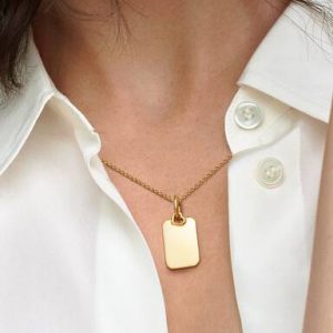 Engravable Rectangle Tag Pendant