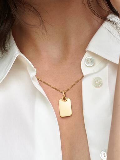 Engravable Rectangle Tag Pendant