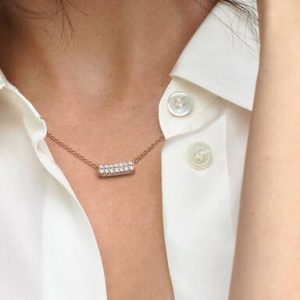 Pandora Timeless Pavé Double-row Bar Collier Necklace