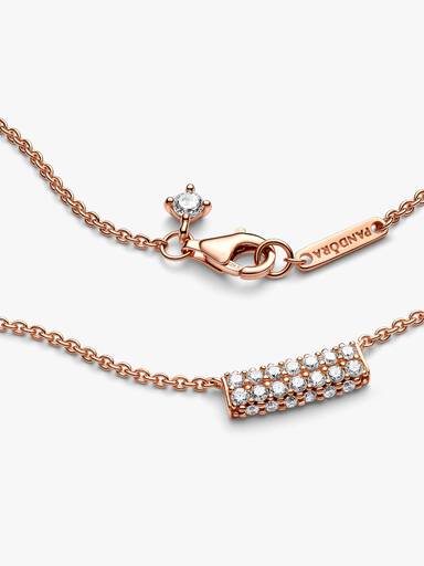 Pandora Timeless Pavé Double-row Bar Collier Necklace - Image 4