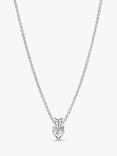 Double Heart Pendant Sparkling Collier Necklace - Image 4