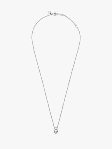 Double Heart Pendant Sparkling Collier Necklace - Image 5