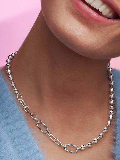 Pandora ME Metal Bead & Link Chain Necklace
