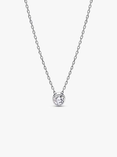 Pandora Era Bezel Sterling Silver Lab-grown Diamond Pendant Necklace - Image 2