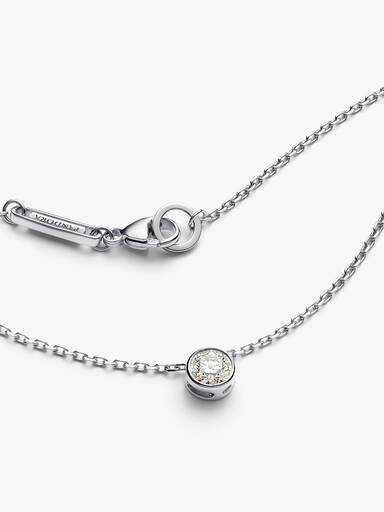 Pandora Era Bezel Sterling Silver Lab-grown Diamond Pendant Necklace - Image 4
