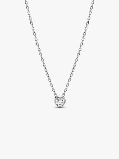 Pandora Era Bezel Lab-grown Diamond Pendant Necklace and Earrings set 0.45 carat tw Sterling Silver - Image 2