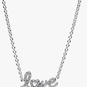 Sparkling Handwritten Love Collier Necklace