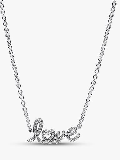 Sparkling Handwritten Love Collier Necklace