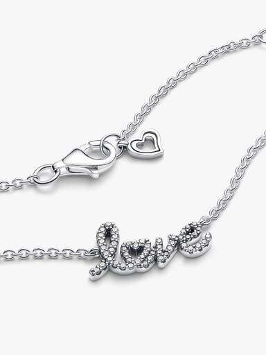 Sparkling Handwritten Love Collier Necklace - Image 5