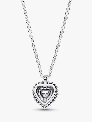 Sparkling Heart Halo Pendant Necklace - Image 3