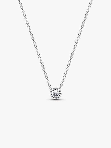 Round Pavé Halo Collier Necklace - Image 4