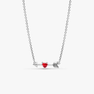 Arrow & Murano Glass Heart Necklace